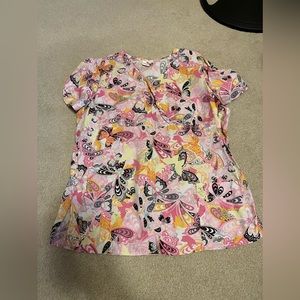 Butterfly scrub top